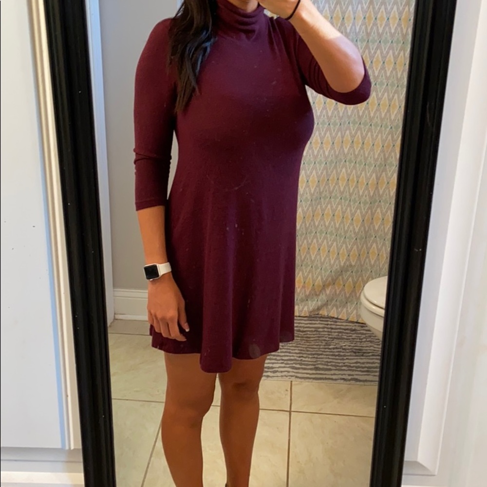 Burgundy sweater dress